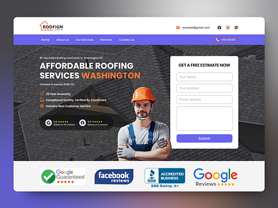 Roofing contractor website design concept roof roofing roofingcompany roofingconstruction roofingcontractor webdesign webdevelopment