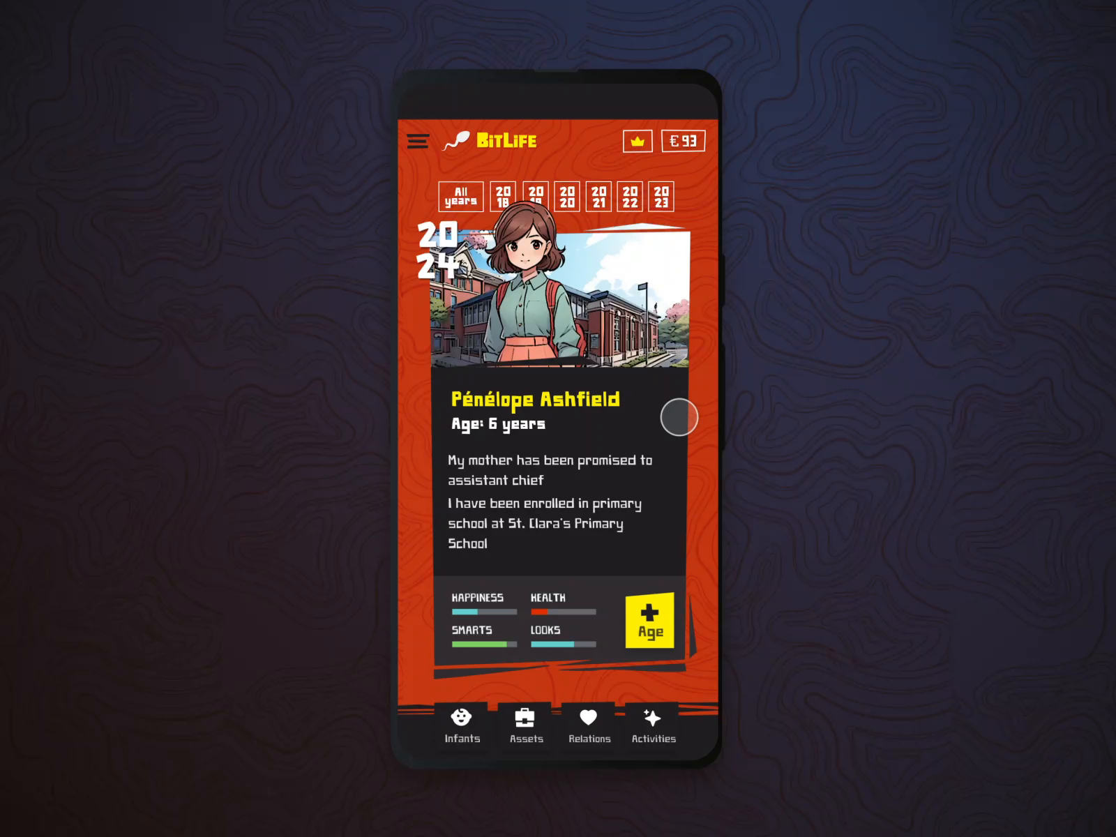 Example of Revamped Bitlife app