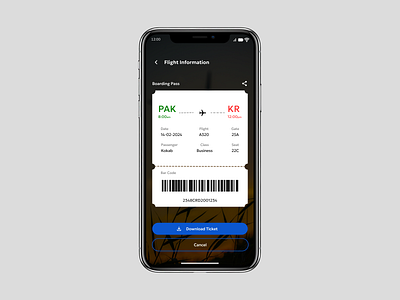 Daily UI Challenge # 36 - E-Ticket aeroplan android branding daily challenge dailyui dailyuichallenge36 design dribbble e ticket figma figma design figma designer illustration iphone korea pakistan ui uiux