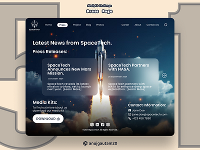 #DailyUI Challenge #051: Press Page 051 app creative dailyui dailyui challenge dailyui051 dailyui51 design graphic design illustration landing page logo minimalistic press page u ui uiux ux web page