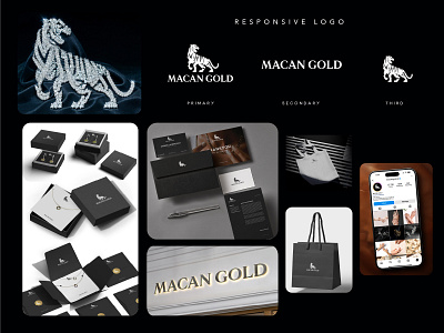 Macan Gold brand identity branding business logo company logo graphic design jewelry logo design luxury professional