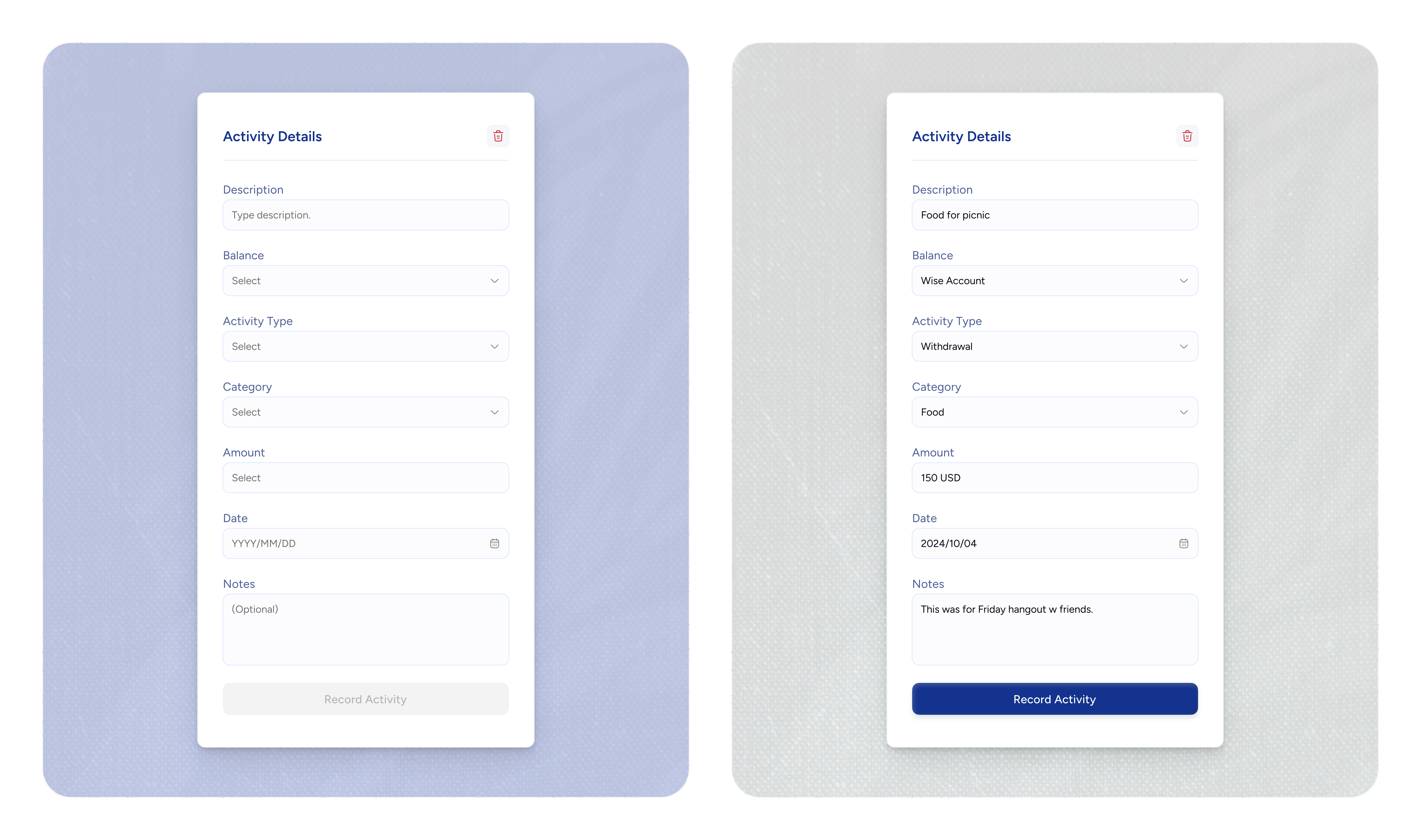 Expense Tracking | Drawer design drawer finance popup product design sidebar tracker ui ui ux user interface web web app web applications web design website