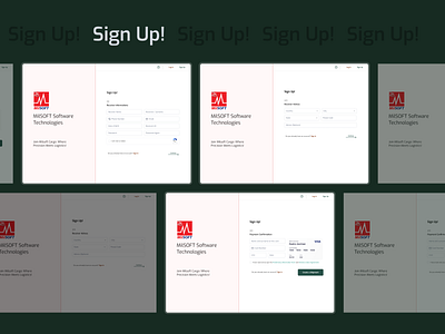 Sign up flow of the shipment application. branding defence flow form scenario sign up steps ui user experience