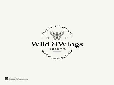 Wild & Wings Modern Logo badge logo branding feminine logo logo logo design manufacture logo modern modern logo product logo