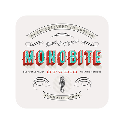 Coaster Monobite Studio coaster design graphic design letterpress logo typography vector