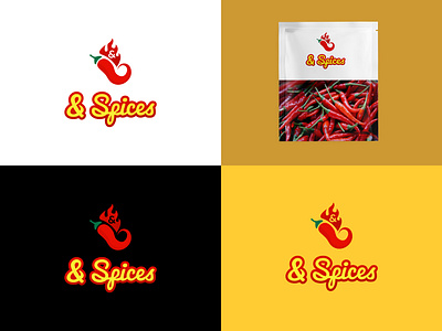 & spices logo/ chili logo branding chili fire logo graphic design hot chili logo illustration logo vector