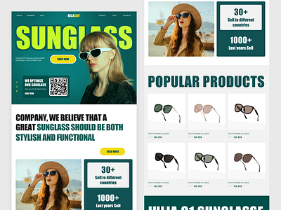 Eyewear Website Design 3d animation beach wear branding e commerce eyeware eyewear website design graphic design motion graphics summer outfit summer wear sunglass sunglass sell sunglasses ui uiux website