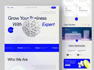 MarketBoost - Digital Marketing Agency Landing page advertising agency agency website b2b business design digital marketing homepage landing landing page ui landingpage portfolio promotion seo social media ui uidesign uiux ux webdesign