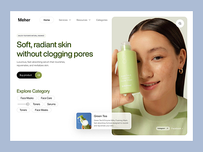 Beauty Product Website app beauty beauty product beauty shop beautyobsessed cream ecomerce website ecommer product landipage meher naturalbeauty product shop skin care skin care website trandy ui ux web website