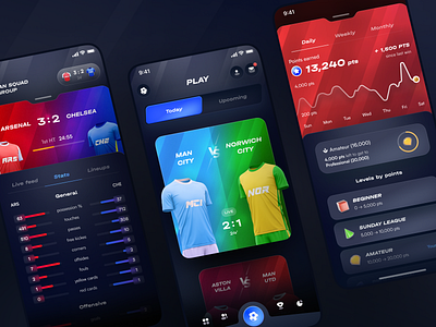 Football Social Betting App Concept app betting design football game graph match screen soccer statistics ui ux