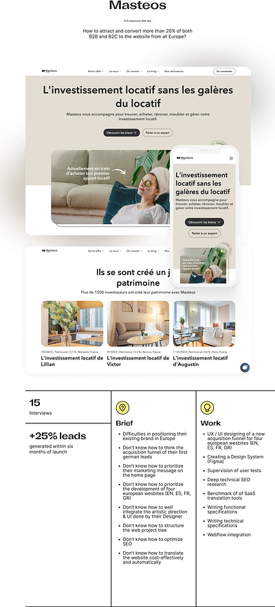 Masteos Real Estate seo ui ux webflow