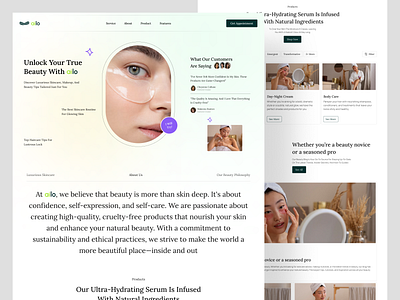 Beauty Website Design beauty clean fireart gradients landing skincare ui ux web