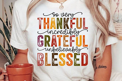 Grateful Thankful Blessed Svg Png, Fall 3d animation app branding design graphic design illustration logo motion graphics typography ui ux vector