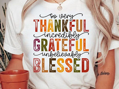 Grateful Thankful Blessed Svg Png, Fall 3d animation app branding design graphic design illustration logo motion graphics typography ui ux vector