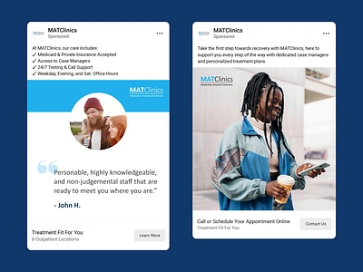 MATClinics Meta Ads + Landing Page addiction recovery advertising campaign clinic digital design facebook landing page medical medication assisted treatment meta meta ads ppc marketing suboxone treatment ui user journey ux