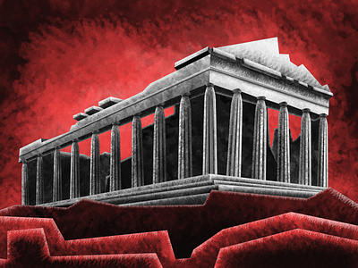 Parthenon - dark textured illustration collection #10 ancient black buy collection culture design greek illustration mystic red texture wallpaper