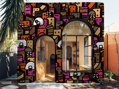 Digital mural painting #4 architecture doodle drawing house mural villa