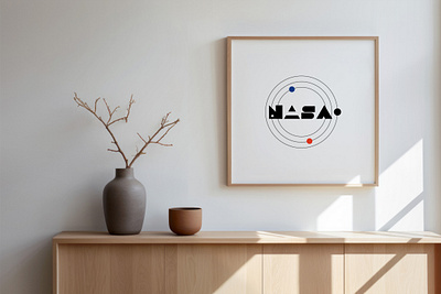 Logo de la Nasa dans un style Bauhaus branding logo