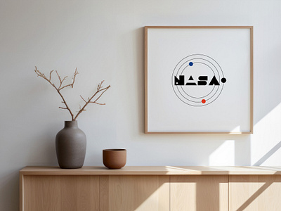 Logo de la Nasa dans un style Bauhaus branding logo