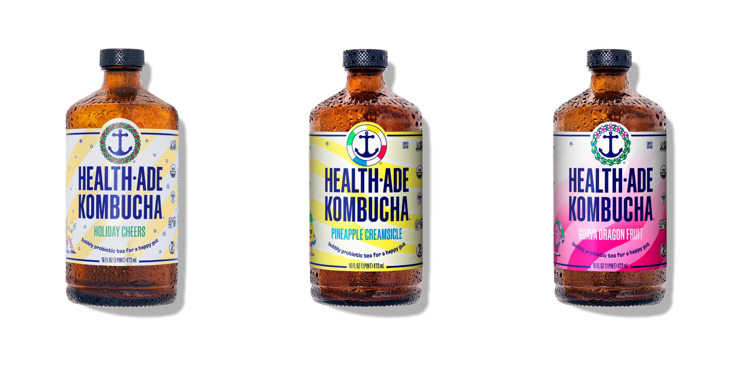 Health-Ade Kombucha Seasonal SKUs branding cpg graphic design packaging