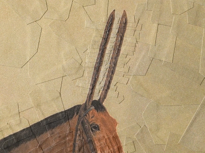 Bay after Herring, detail collage detail ears horse paper