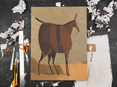 Bay after Herring, studio animal animals collage dribbble horse illustration paper paper collage studio