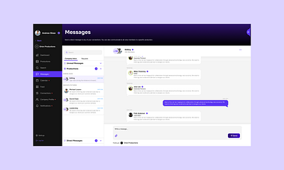 Production Messaging chat communication message organization ui web app web design