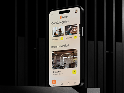 GlampUp | Saloon & Barber Booking App androidapp appdesign appointmentbooking barberapp bookingapp cleanui designinspiration figmadesign interactiondesign iosapp minimaldesign mobileappdesign moderndesign prototype salonapp servicebooking uianimation uiuxdesign userexperience