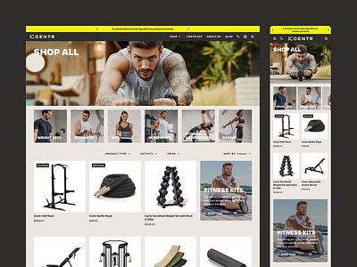 Centr PLP body center centr chris hemsworth commerce digital exercise fitness functional gym health mind product shop training ui ux web wellness workout