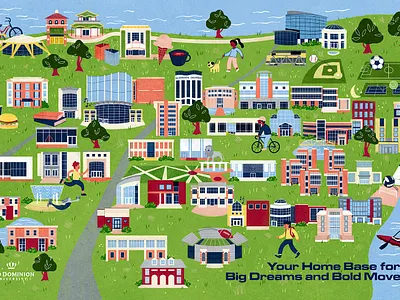 Old Dominion University Campus Map campus illustration campus map digital illustration higher ed marketing illustrated map illustration map design map maker norfolk virginia old dominion university tourism university illustration
