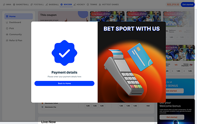 Sports Propfirm | Fan funded app bet betting branding dashboard design development fan funded fanfunded figma funded marketing money picking picks project sports sports app uiux web