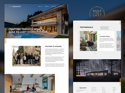 Upward Construction blue components construction homepage layout ui uxi web web design yellow