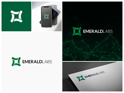 Emerald Labs Mobile App Development Logo Design v2 adobeillustrator app branding brandlogo creativelogo emerald labs graphic design logo logodesign tech