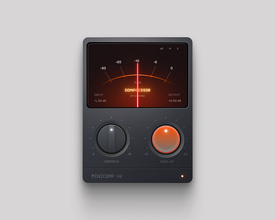 3D compressor made in Figma inspired by Voicu Apostol design figma likes metal realsim share switch ui ux