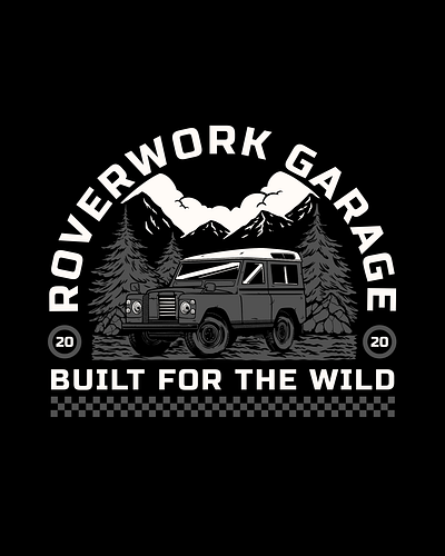 Roverworks Garage T-Shirt Design Project branding design graphic design illustration logo mountain nature ui ux vector