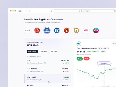 Stocklift - Investment Platform advisor chart clean design data visualization financial app financial dashboard fintech investment app investment portfolio market analysis minimalist design money product design stock app stock market trading uidesign visulal mockups webdesign