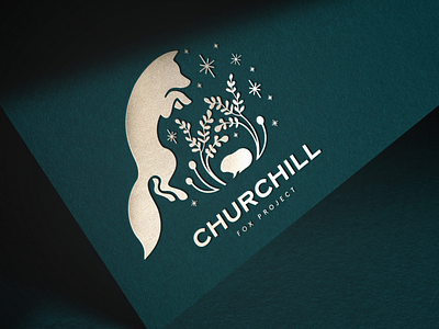 Logotype — Churchill Fox Project arctic art direction brand card design foil fox foxes graphic design green illustration laurène calvez logo logo design logotype research science