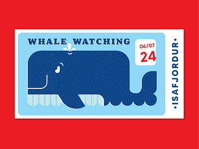 Whale Watching Ticket adobe illustrator design digital art illustration ticket tourism travel vector