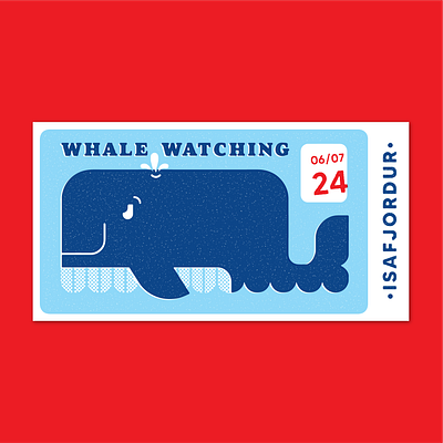 Whale Watching Ticket adobe illustrator design digital art illustration ticket tourism travel vector