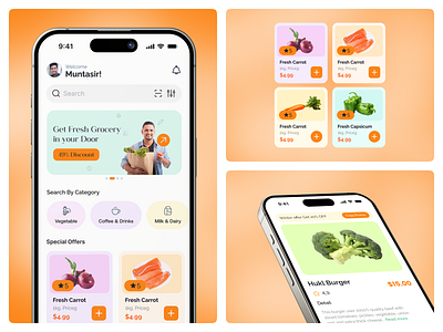 Grocery App UI/UX Design app bentomart best design soltuion bertobasrit branding design grocery grocery app deisgn grocery app uiux deign minimal minimal app deisgn taja mart ui uiux ux