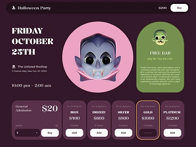 Halloween Event Site design event design ui ui design web design