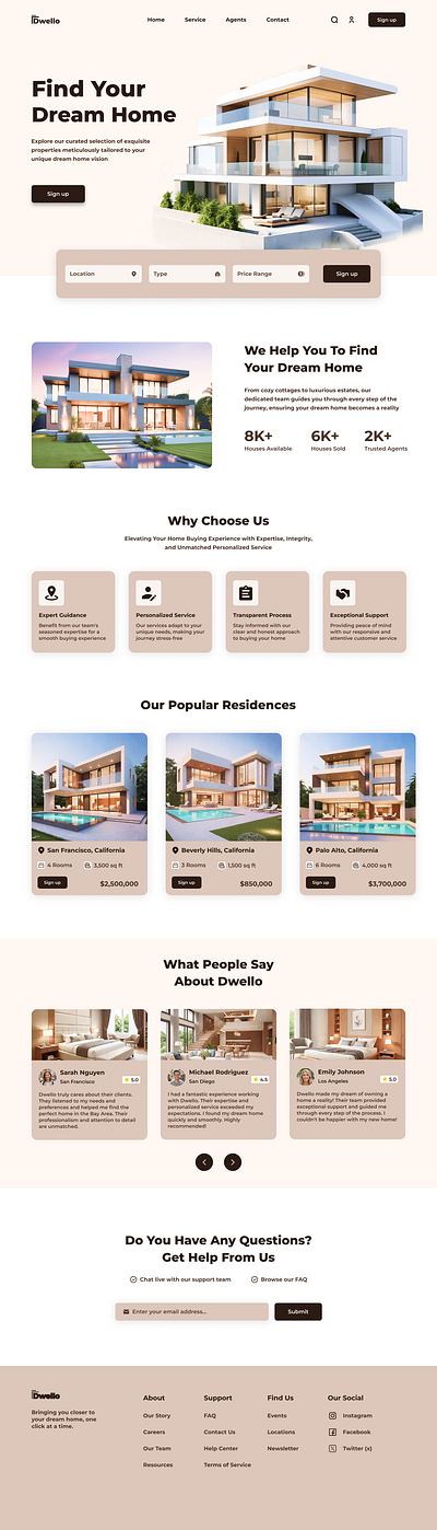 House Website Landing Page - Dwello graphic design ui ux