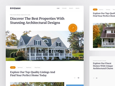 Roemah - Real Estate Landing Page apartment architecture building clean company design home house landing landing page landing page design minimalist property real estate realestate simple ui ux web web design