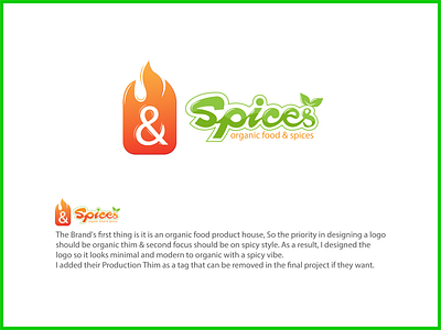 & Spices organic food company logo design 3d brand identity branding branding guied design firelogo food logo graphic design illustration logo logo design logo designer logo malaysia logo type logos logotype minimal modern orgniclogo spicy