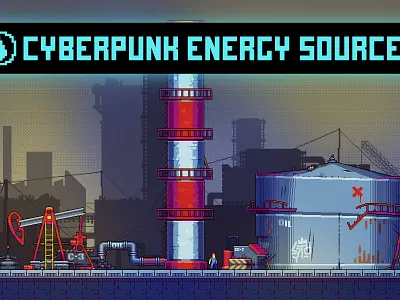 Energy Sources for Cyberpunk Pixel Platformers 2d art asset assets cyberpunk game game assets gamedev illustration indie indie game pack pixel pixelart pixelated rpg set