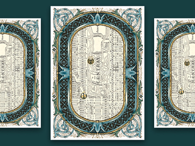 10th Wedding Anniversary Redesign - Directions central park illuminated manuscript illustration map new york procreate wedding