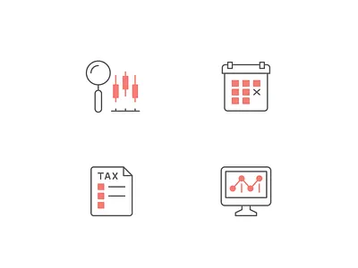 Accounting icons design graphic icon illustration inspiration line logo outline pictogram set symbol ui ux vector web
