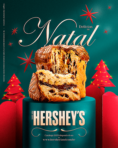 Delícias de Natal Hershey's branding campanha chocolate composição design designer graphic design hersheys identidade identidade visual illustration illustrator magazine manipulação de imagem marketing natal photografia photoshop publicidade typography