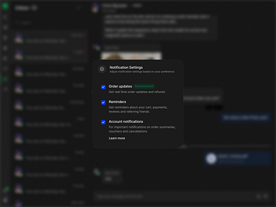 Notification Settings | Light & Dark mode dark mode dashboard modal notifications ui