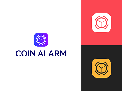 'COIN ALARM' Logo app coin crypto graphic design icon lettermark logo minimal minimalistic modern saas tech technology token wordmark